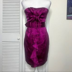 Vintage Express vibrant fuchsia strapless dress